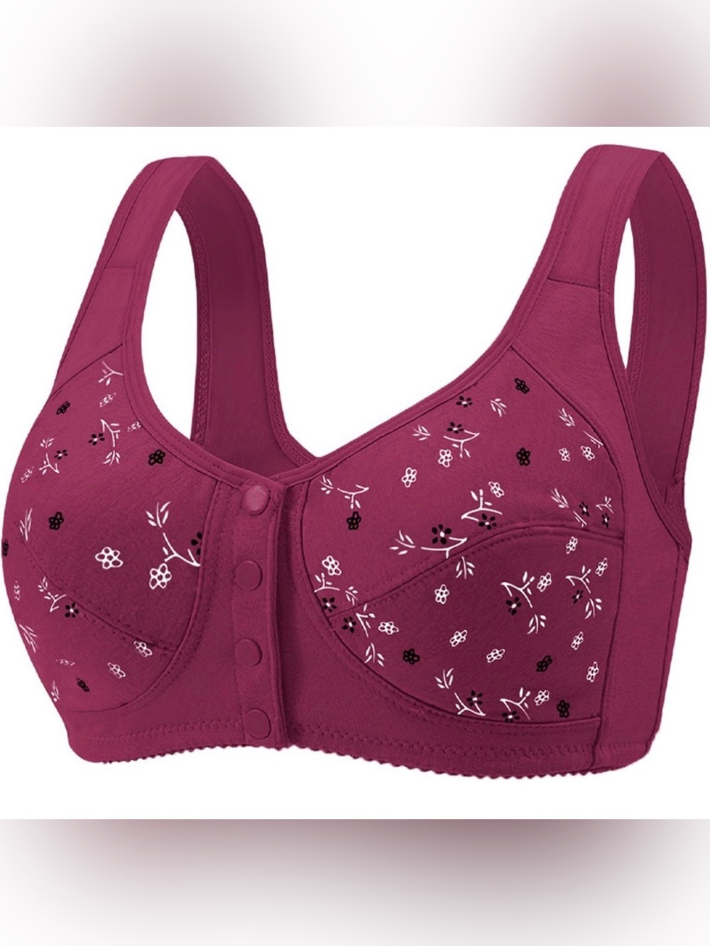 Women Printed No Underwire Wide Strap Vest Style Plus Size Bras SIZE 5XL 4 pack